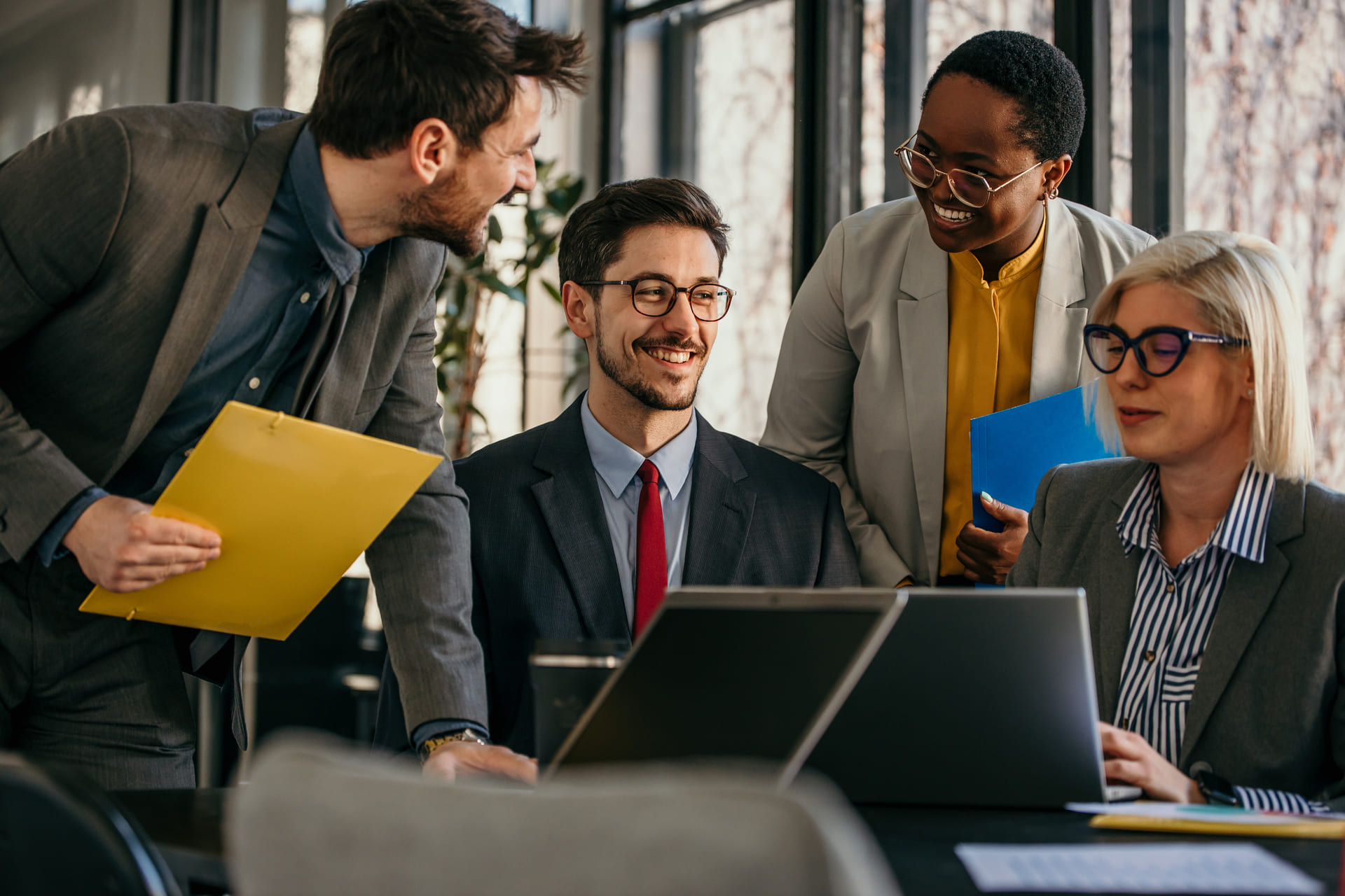 Business team working together at a meeting